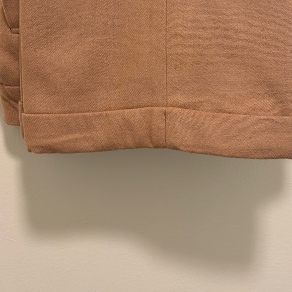 Metrostyle Women's Size 10 Wool Tan Straight Leg Pants with Turn-Up Hems - Picture 6 of 10